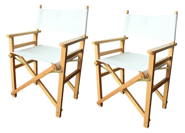 2 buc scaune de regizor, mai multe culori-alb