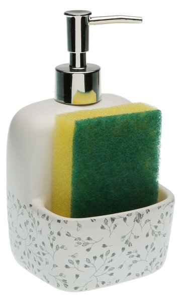Dozator pentru detergent de vase cu suport burete Oxford, Versa, 9.4x17.8 cm, ceramica