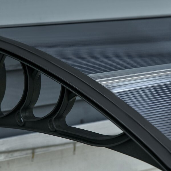 Outsunny copertina policarbonat anti-UV, 100x80 cm, negru | Aosom Romania