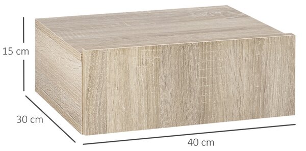 Set de 2 Noptiere Suspendate pentru Dormitor, Noptiere Moderne cu Fixare la Perete, din Lemn 40x30x15cm HOMCOM | Aosom Romania
