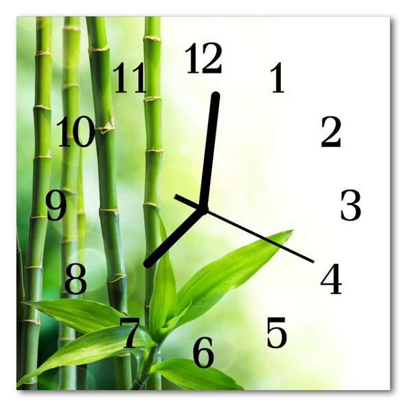 Ceas de perete din sticla pătrat Bamboo Bamboo Green