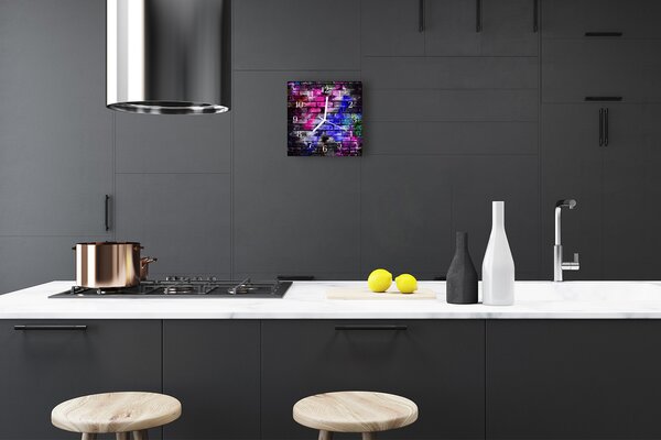 Ceas de perete din sticla pătrat Caramida Arhitectura multi-colorat