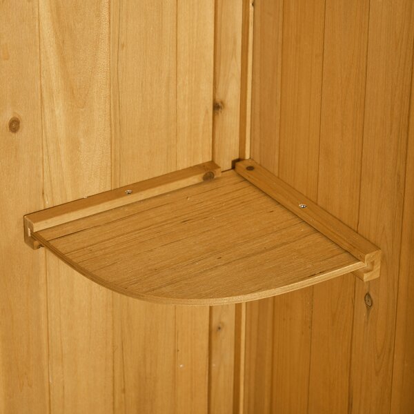 Outsunny Magazie de Gradina din Lemn, Casuta pentru Scule, sopron Impermeabil cu 3 Rafturi Detasabile,Galben | AOSOM RO
