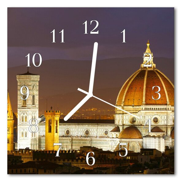 Ceas de perete din sticla pătrat Basilica Arhitectura multi-colorat