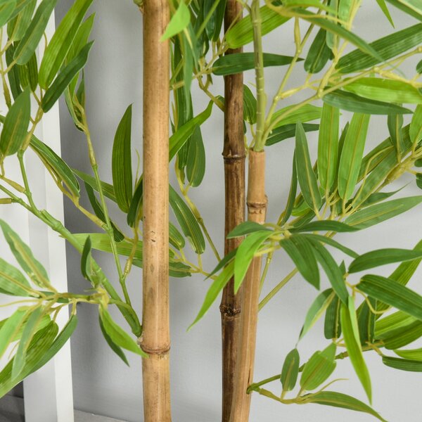 Set 2 Plante de Bambus Artificiale in Ghiveci de 120cm, Decoratiune pentru Casa, Birou, Interior si Exterior Outsunny | Aosom Romania