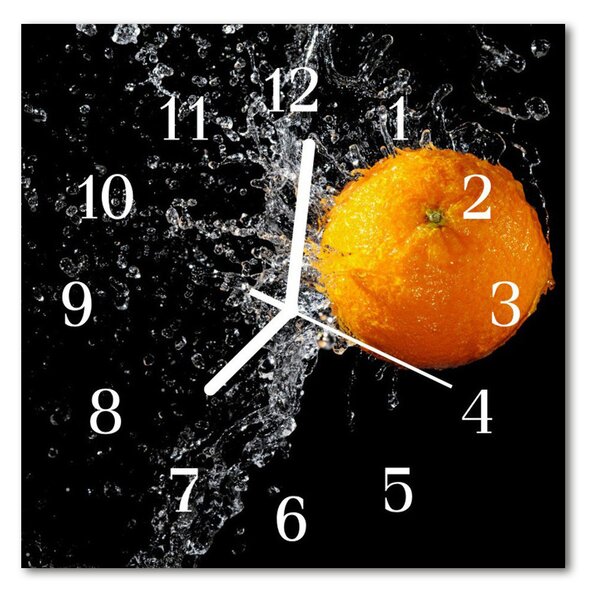 Ceas de perete din sticla pătrat Orange Orange Orange