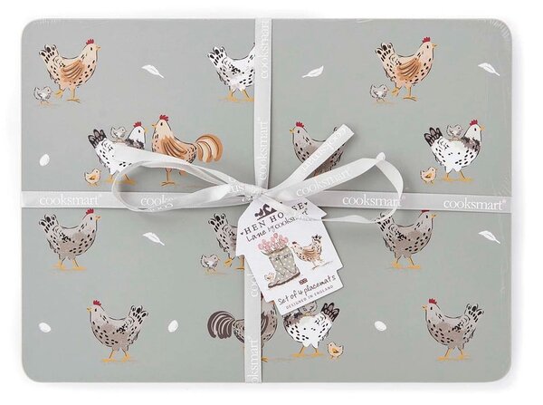 Suporturi pentru farfurii 4 buc. din plută 21x29 cm Hen House – Cooksmart ®