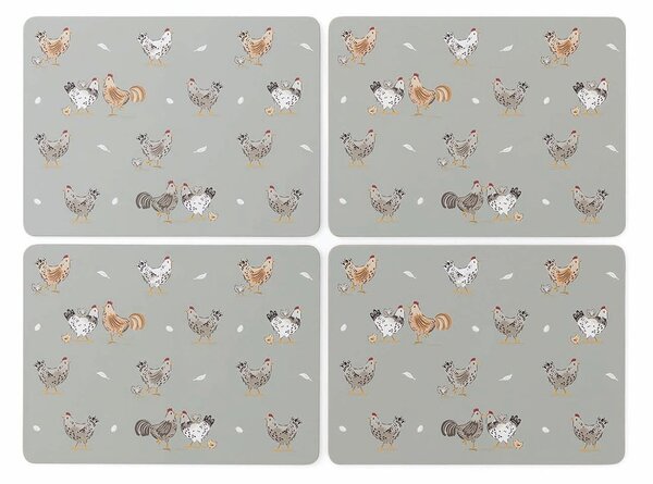 Suporturi pentru farfurii 4 buc. din plută 21x29 cm Hen House – Cooksmart ®