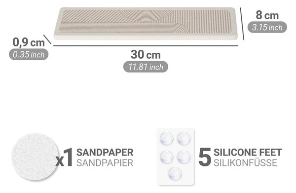 Scurgător de vase bej din diatomit 30x8 cm Damon – Wenko