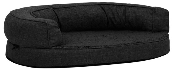 Saltea ergonomică pat de câini negru 75x53 cm aspect in/fleece