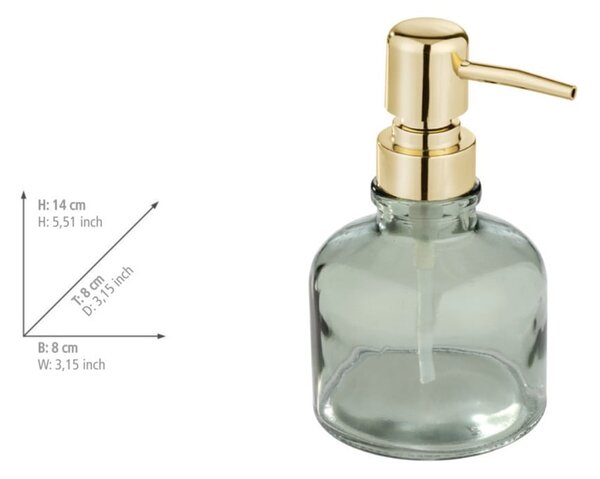 Dozator de săpun lichid verde mentă din sticlă 200 ml Atessa – Wenko
