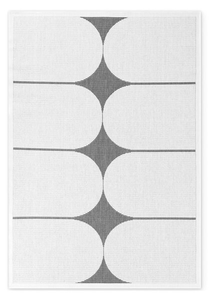 Covor pentru exterior și interior alb-negru 160x230 cm Duet Bowen – NORTHRUGS