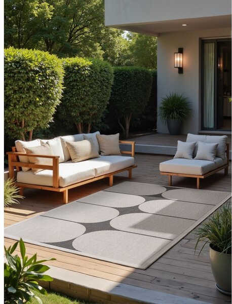 Covor pentru exterior și interior alb-negru 160x230 cm Duet Bowen – NORTHRUGS