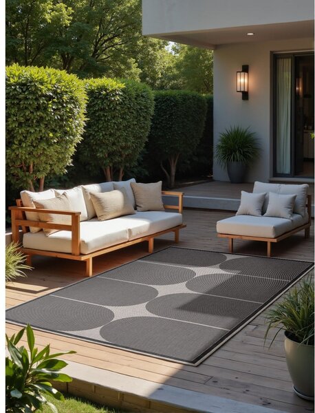 Covor pentru exterior și interior alb-negru 160x230 cm Duet Bowen – NORTHRUGS