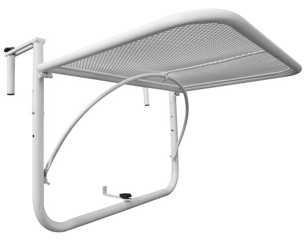 Outsunny Măsuță Suspendată pentru Balcon, Suport Reglabil pe Înălțime, Ideală pentru Spații Reduse, 60x56.5x45cm, Alb | Aosom Romania