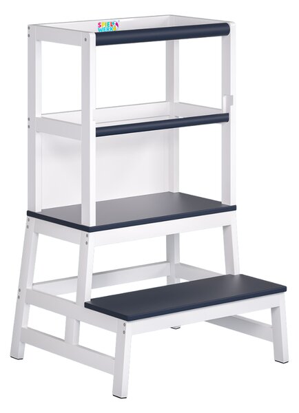 Turn de învățare PLAY din pin, 93x51x50cm, albă/antracit Spielwerk