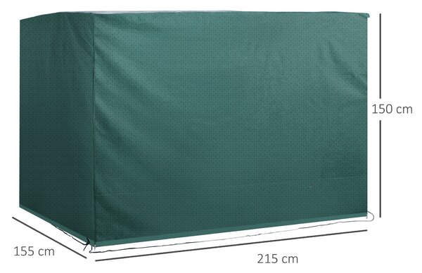 Prelata de Acoperit Mobilier de Extern Outsunny, Impermeabil, PE, Verde,215x155x150cm | Aosom Romania