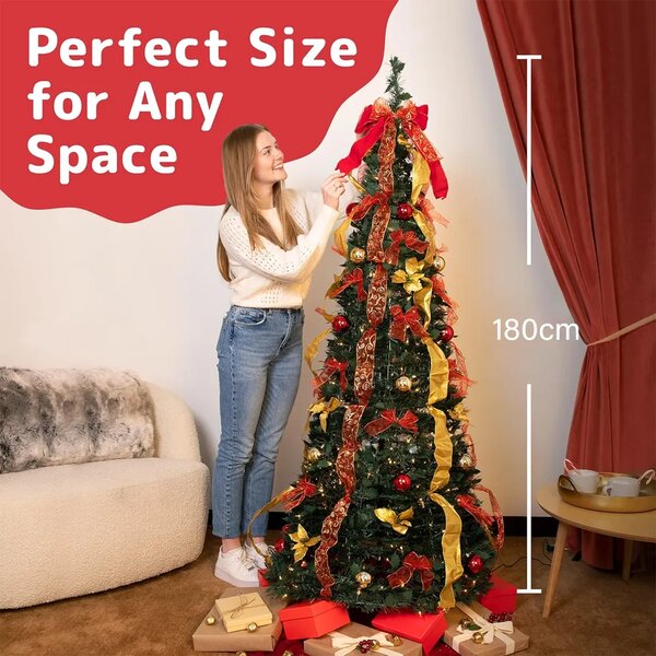 Merrypine™ Pom De Crăciun Pliabil Pre-decorat, Argintiu