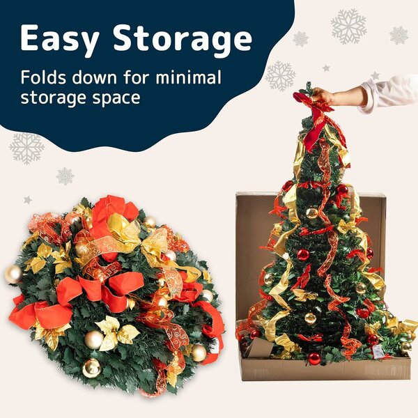 Merrypine™ Pom De Crăciun Pliabil Pre-decorat, Argintiu