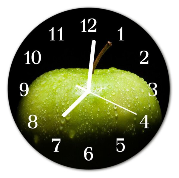 Ceas de perete din sticla rotund Apple a Bucătărie Verde