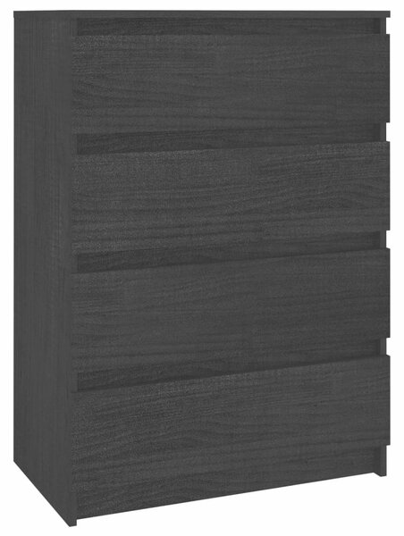 Dulap lateral, negru, 60x36x84 cm, lemn masiv de pin
