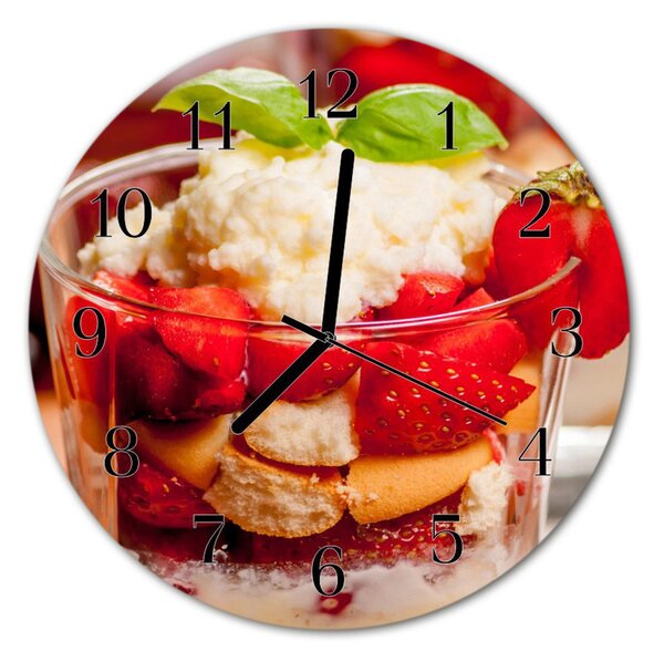 Ceas de perete din sticla rotund Fructe Bucătărie Roșu