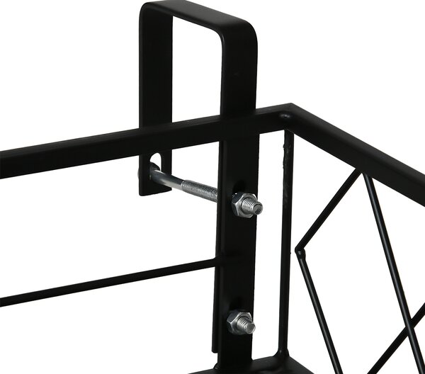 Jardiniera de Exterior Outsunny cu Carlige pentru Balustrada, Suport Ghivece pentru Balcon si Terasa din Metal, 100x31x12cm, Negru | Aosom Romania