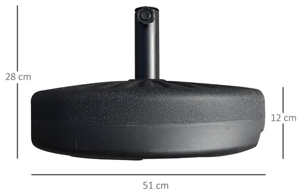 Outsunny Bază Umbrelă Grădină, Compatibil cu Stâlpi Φ3.8/4.8cm, Rezistentă, Negru | Aosom Romania