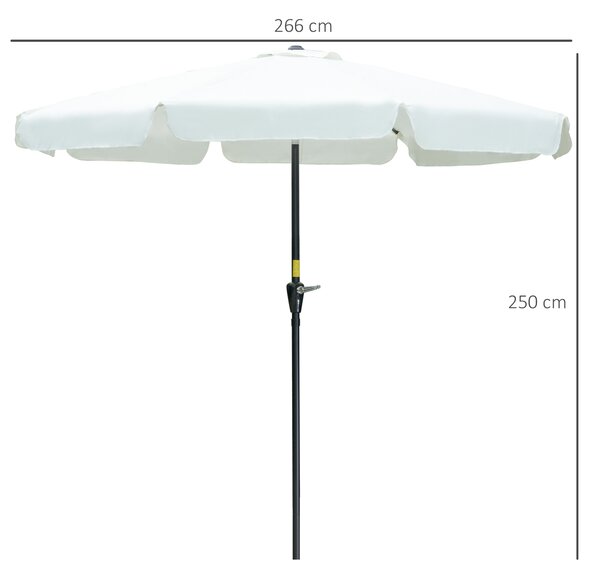 Outsunny Umbrelă Rotundă Rabatabilă pentru Grădină și Terasă, Protecție UV 50+, Φ266x250cm, Nuanță Bej | Aosom Romania
