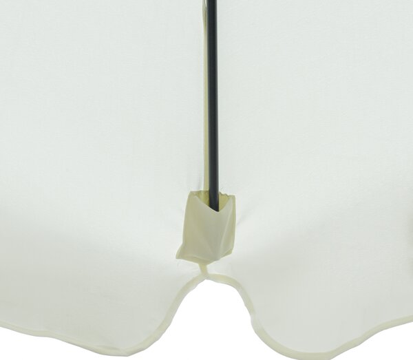 Outsunny Umbrelă Rotundă Rabatabilă pentru Grădină și Terasă, Protecție UV 50+, Φ266x250cm, Nuanță Bej | Aosom Romania