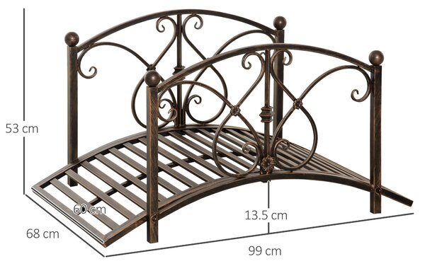 Podet de Gradina Outsunny Vintage din Metal, cu Elemente Florale, Bronz 99x68x53cm | Aosom Romania