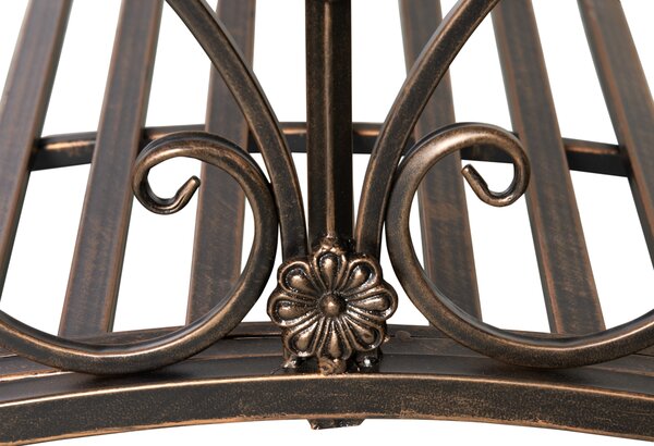 Podet de Gradina Outsunny Vintage din Metal, cu Elemente Florale, Bronz 99x68x53cm | Aosom Romania