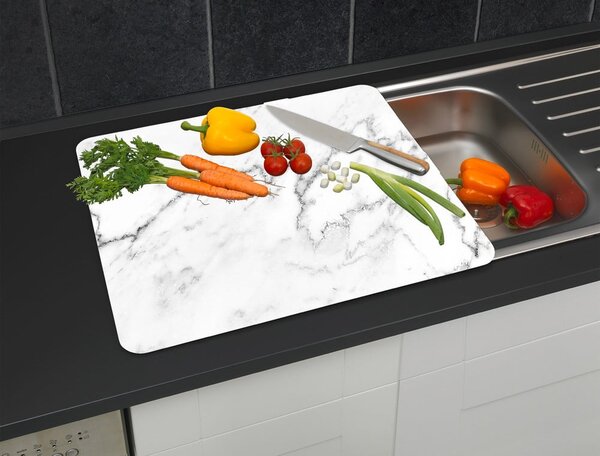 Protecție pentru peretele de la aragaz din sticlă temperată 50x56 cm Marble – Wenko
