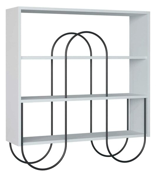 Consola NORFOLK, alb/negru, PAL melaminat/metal, 96x26x99 cm