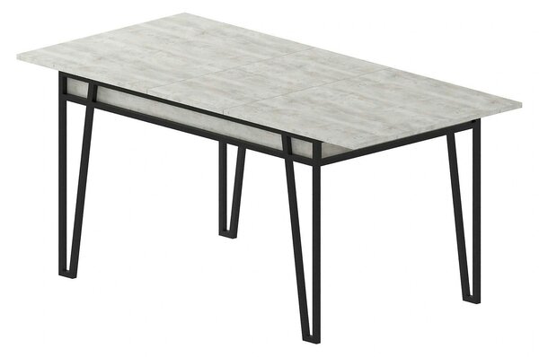 Masa 855DTE4602, gri/negru, PAL melaminat/metal, 132/170x80x76 cm