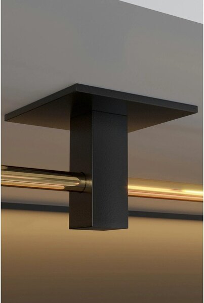 Suport hartie igienica 498HFT1118, negru/auriu, metal, 8x5x16 cm