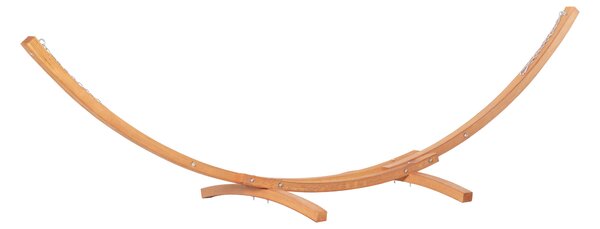 Hamac Outsunny cu Suport din Lemn si Bumbac, Hamac de Gradina pentru alte Spatii Exterioare, 392x120x102cm, Alb | Aosom Romania