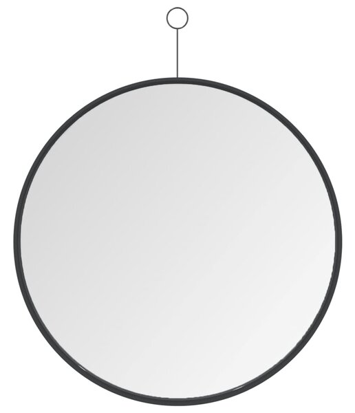Oglindă suspendată cu agățătoare, negru, 50 cm