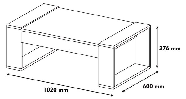 Măsuță de cafea Verdi (nuc + alb). 1088828
