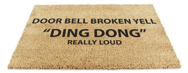 Covoraș de intrare din fibre de nucă de cocos 40x60 cm Yell Ding Dong – Artsy Doormats