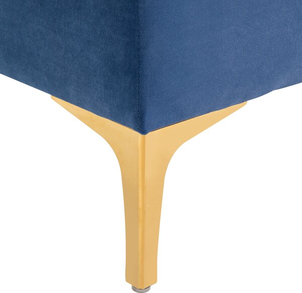 HOMCOM Bancă Hol, Bancă la Capătul Patului din Catifea Albastru Închis, Design Modern cu Picioare Metalice Aurii, 118x45x42cm | Aosom Romania