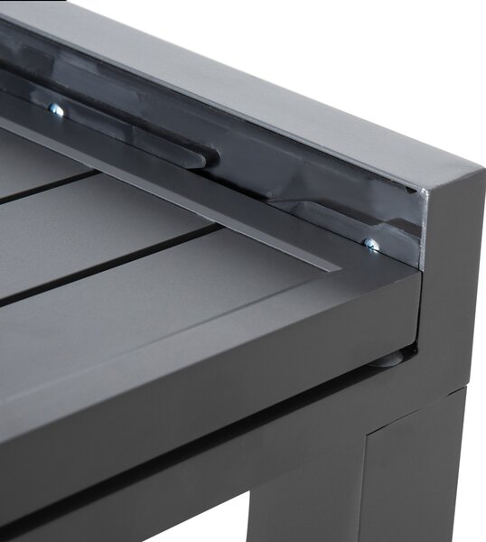 Masa de Gradina Extensibila Outsunny pentru 8-10 Persoane cu Structura din Aluminiu, 135-270x90x75cm, Gri | Aosom Romania