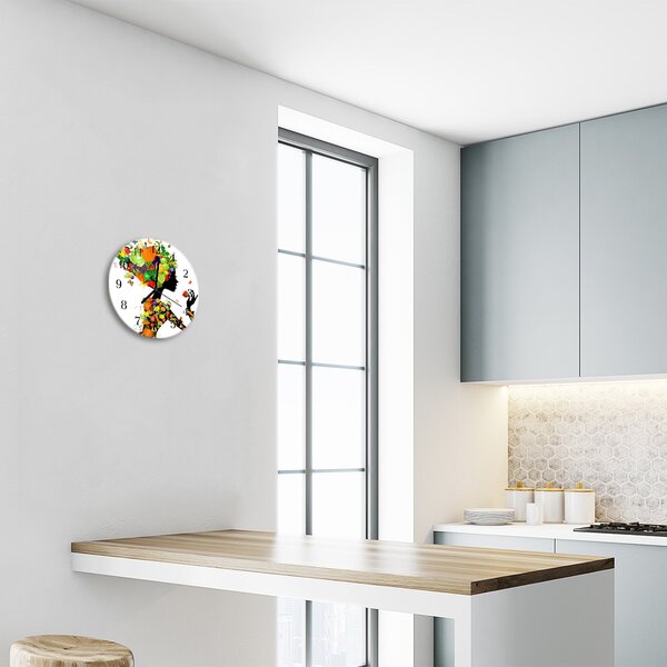 Ceas de perete din sticla rotund Arta Multi-colorat