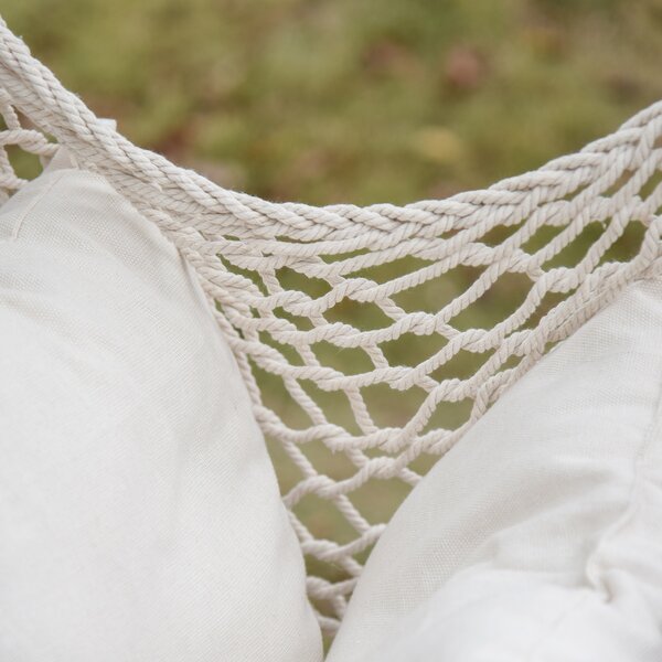 Outsunny Hamac Shabby Chic din Franghie pentru Interior și Exterior, Design Elegant, Alb, Perfect pentru Relaxare | Aosom Romania