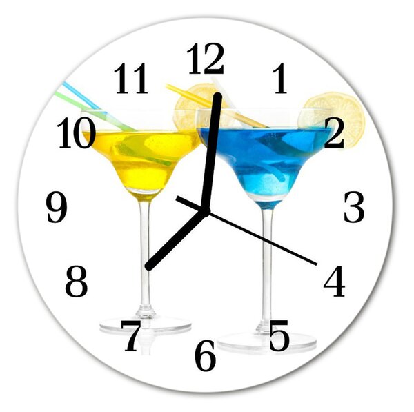 Ceas de perete din sticla rotund Cocktail Alimente și băuturi Multi-colorat