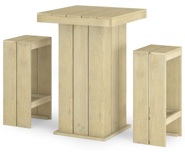 Set mobilier de bar de grădină, 3 piese, lemn de pin tratat