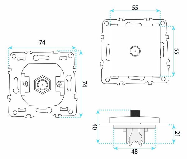 Priză pentru Antenă cu Ramă OSTE JNH012-A WHITE
