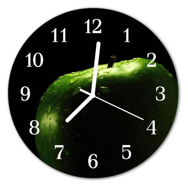 Ceas de perete din sticla rotund Apple Green