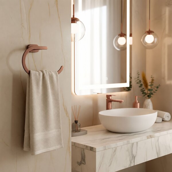 Cuier de baie Ring 110 Til Brush Copper