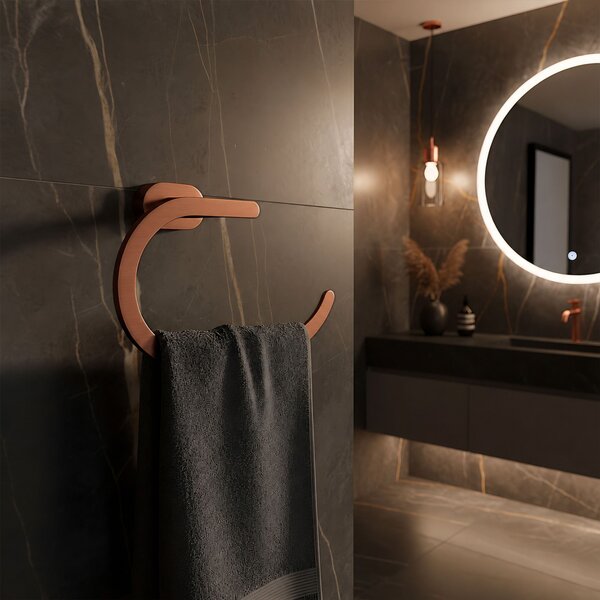 Cuier de baie Ring 110 Til Brush Copper